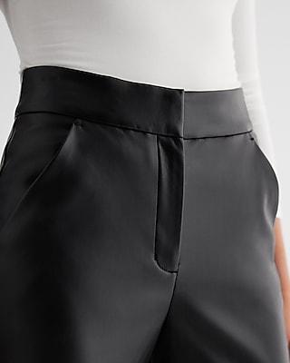 Editor High Waisted Faux Leather Trouser Flare Pant