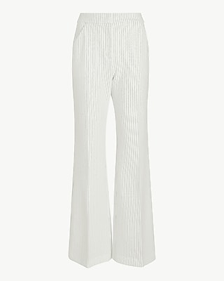 Editor High Waisted Pinstripe Trouser Flare Pant