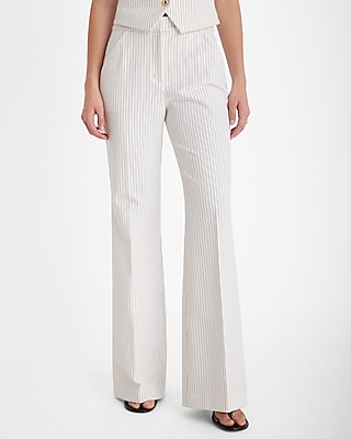 Editor High Waisted Pinstripe Trouser Flare Pant