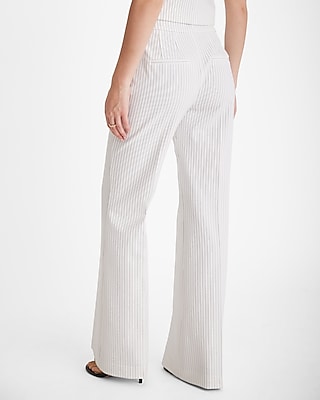 Editor High Waisted Pinstripe Trouser Flare Pant