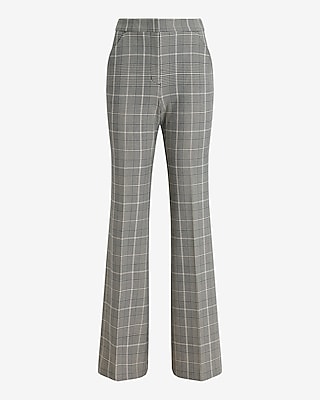 Editor Plaid High Waisted Trouser Flare Pant