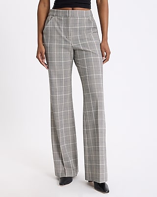 Editor Plaid High Waisted Trouser Flare Pant