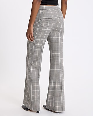 Editor Plaid High Waisted Trouser Flare Pant