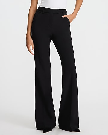 dress pants women flare High Waist Victoria Pant - Black Ponte Beige Suit Home | Plaza Las Americas