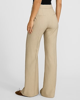 Editor High Waisted Striped Patch Pocket Flare Trouser