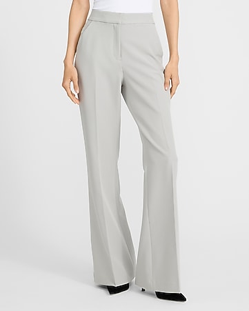 grey dress pants for woman Lroveb Women, High Waisted Wide Leg Lightweight Tailored Premium Fabric Pants Womens Casual With Pockets wide leg pants Grey Flannel / 04