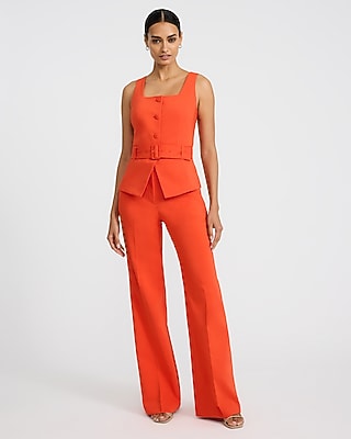 Editor Stretch Cotton High Waisted Flare Trouser