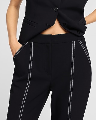 Editor Studio Stretch Twill High Waisted Pintuck Flare Trouser