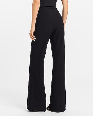 Editor Studio Stretch Twill High Waisted Pintuck Flare Trouser