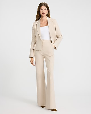 Editor Mini Houndstooth Stretch High Waisted Flare Trouser