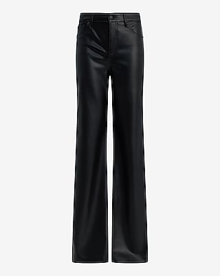 Faux Leather High Waisted Flare Trouser