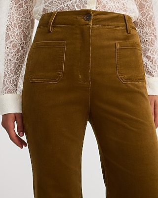 Editor Corduroy High Waisted Patch Pocket Flare Trouser
