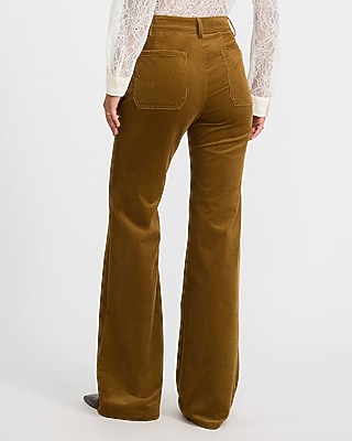 Editor Corduroy High Waisted Patch Pocket Flare Trouser