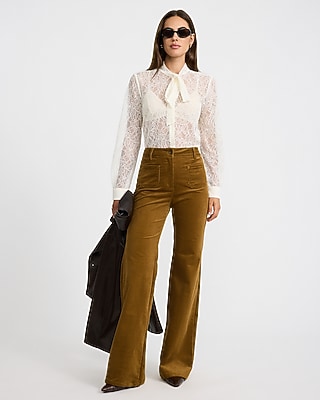 Editor Corduroy High Waisted Patch Pocket Flare Trouser