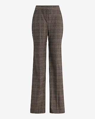 Editor Plaid High Waisted Flare Trouser