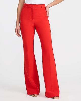 dress pants women flare High Waist Victoria Pant - Black Ponte This dressy pant is designed to support and flatter your waistline and hips while keeping its shape Beige 2-Piece Formal Flared Long