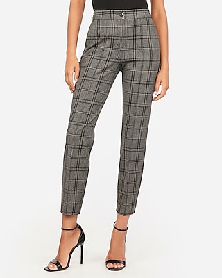 high rise checkered pants