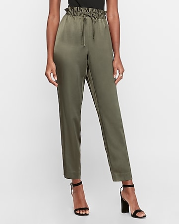 ALWAYS Women High Waisted Pants Jersey Soft Stretch Drawstrings Pockets Trousers Harem Joggers