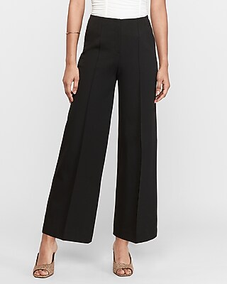 black wide leg ankle pants