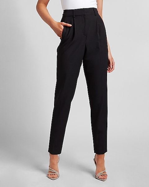 High Waisted Pleated Ankle Pant
