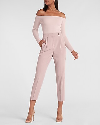 High Waisted Pleated Ankle Pant