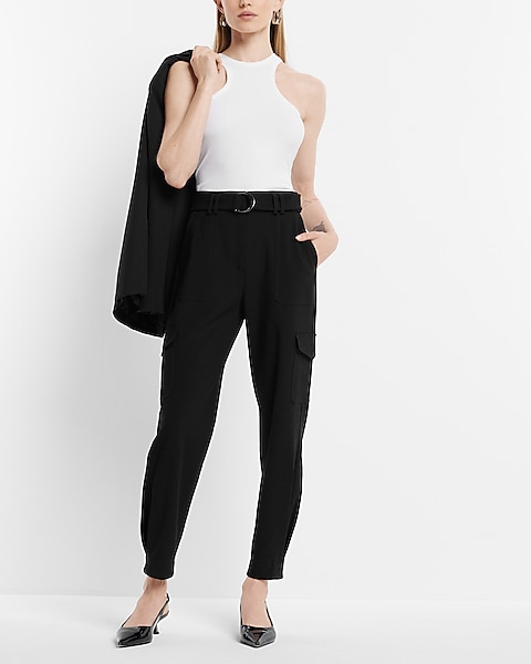 Super High Waisted Belted Cargo Pant | Express Super High Waisted Belted Cargo Pant | Express