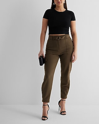 Super High Waisted Belted Cargo Pant