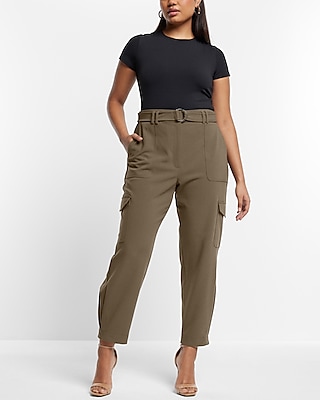 Super High Waisted Belted Cargo Pant