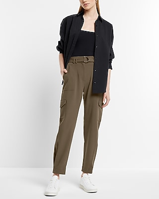 Super High Waisted Belted Cargo Pant