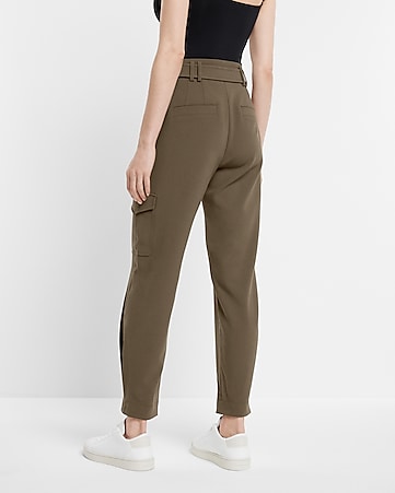 Dickies Girl belted utility cargo pants in olive green