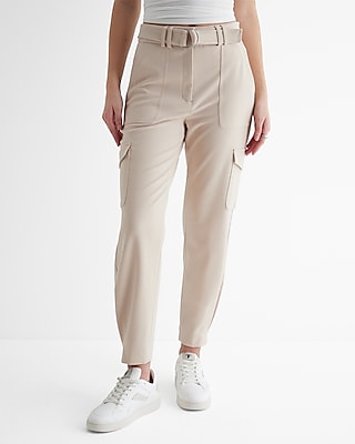 Super High Waisted Belted Paperbag Wide Leg Pant | Express