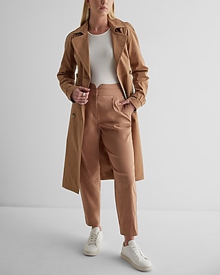 Super High Waisted Notch Pleated Straight Ankle Pant