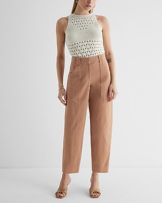 Super High Waisted Cropped Utility Trouser Pant