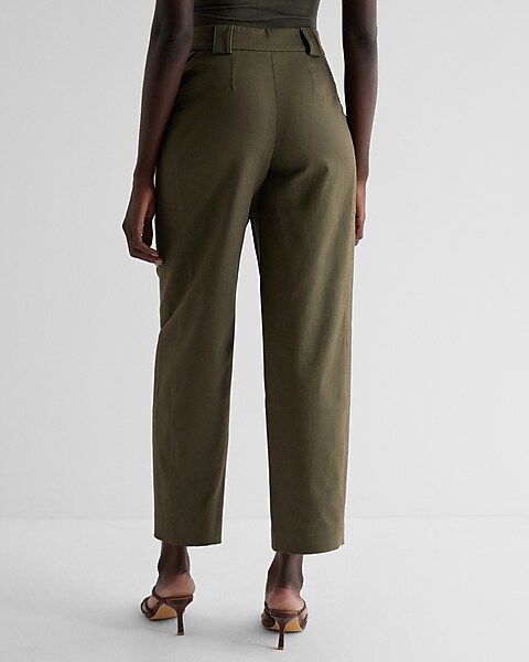Super High Waisted Cropped Utility Trouser Pant