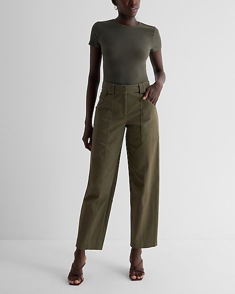Super High Waisted Cropped Utility Trouser Pant | Express Super High Waisted Cropped Utility Trouser Pant | Express