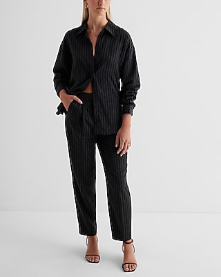 Stylist Super High Waisted Pinstripe Pleated Ankle Pant