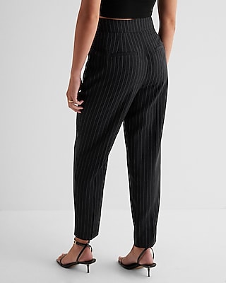 Stylist Super High Waisted Pinstripe Pleated Ankle Pant