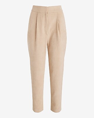 Stylist Super High Waisted Corduroy Pleated Ankle Pants