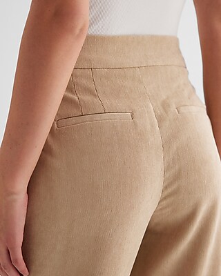Stylist Super High Waisted Corduroy Pleated Ankle Pants