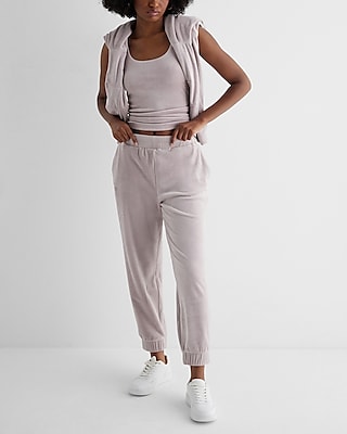 High Waisted Velour Joggers