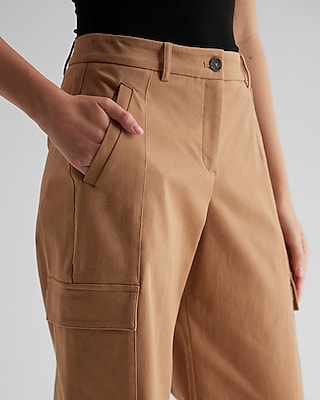 High Waisted Convertible Hem Cargo Trouser Pant