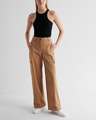 High Waisted Convertible Hem Cargo Trouser Pant