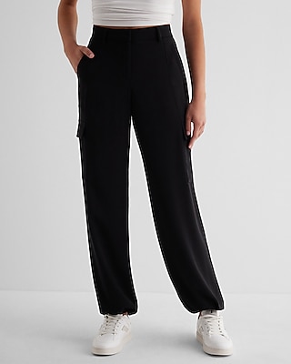 High Waisted Convertible Hem Cargo Trouser Pant | Express