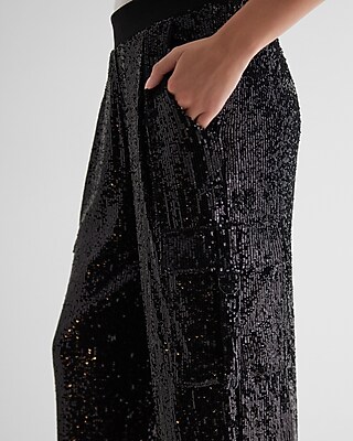 High Waisted Sequin Cargo Joggers - image 2