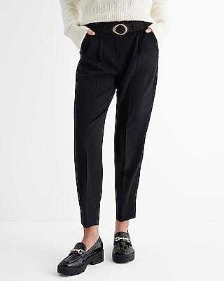 Stylist Super High Waisted Belted Paperbag Ankle Pant