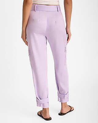 High Waisted Belted Cargo Joggers