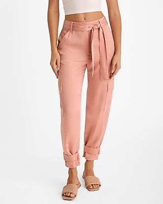 High Waisted Belted Cargo Joggers - thumbnail 6