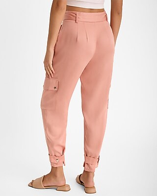 High Waisted Belted Cargo Joggers - thumbnail 9
