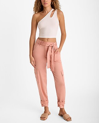High Waisted Belted Cargo Joggers - thumbnail 10