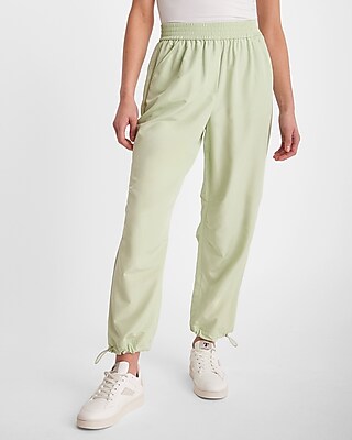 High Waisted Nylon Convertible Hem Cargo Trouser Pant